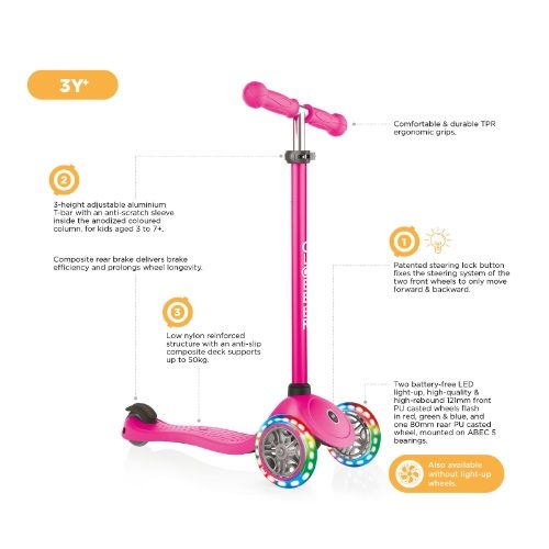 Globber Primo V2 Scooter With Lights & Griptape