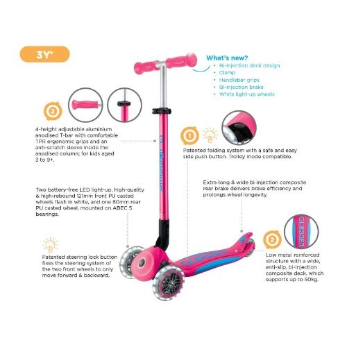 Globber Primo Fold Plus Lights Scooter - V2