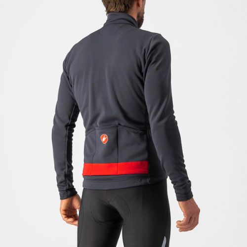 Castelli Puro 3 Winter Jersey - Dark Gray/Red
