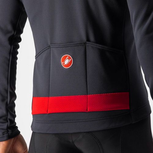 Castelli Puro 3 Winter Jersey - Dark Gray/Red