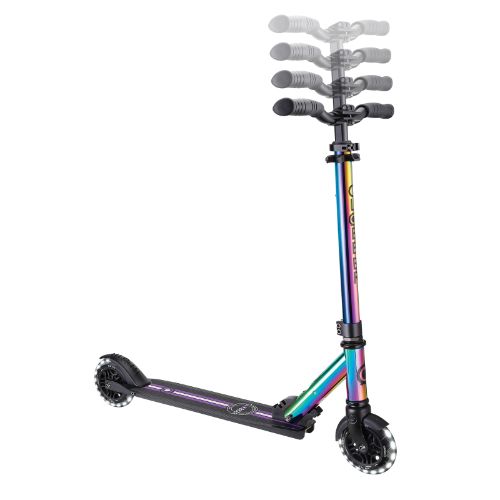 Globber Flow Element Lights Scooter - Neochrome + Black Deck