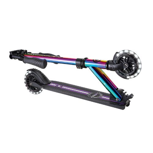Globber Flow Element Lights Scooter - Neochrome + Black Deck