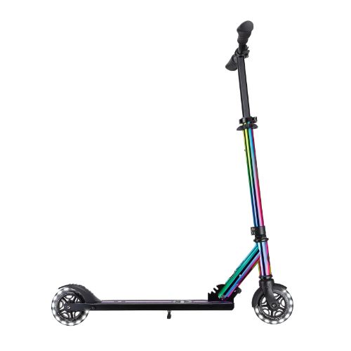 Globber Flow Element Lights Scooter - Neochrome + Black Deck