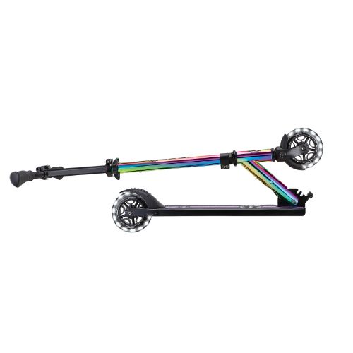 Globber Flow Element Lights Scooter - Neochrome + Black Deck