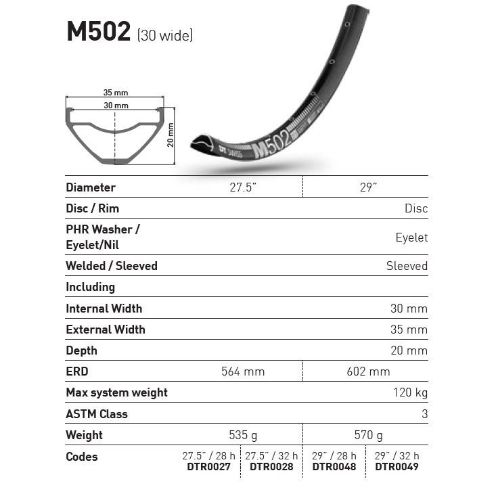 DT Swiss Rim M502 - 27.5