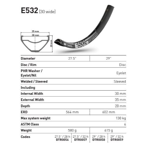 DT Swiss Rim E532 - 27.5