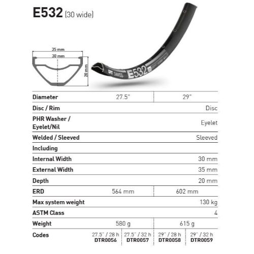 DT Swiss Rim E532 - 27.5