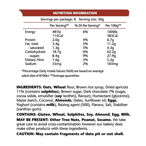 Apricot Chocolate Power Bites - 240g - 8 Pack