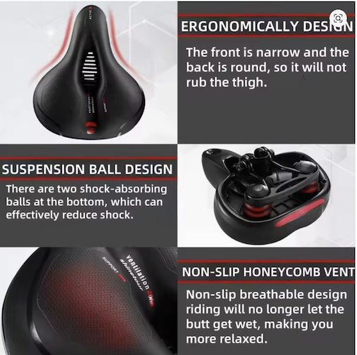 Shock Bike Seat With BackLight - RED HOT DEAL