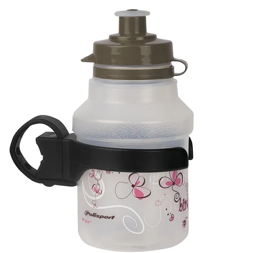 Polisport Kids Water Bottle + Clip On Holder - 350ML