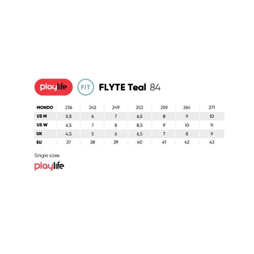 PlayLife Flyte Teal 84 Inline Skates -size 42 EU - CLEARANCE