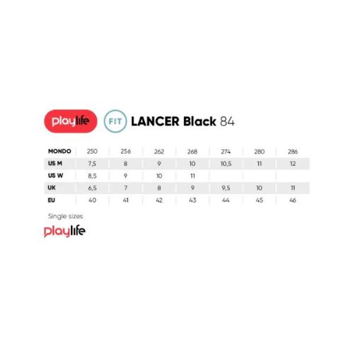 PlayLife Black 84 Lancer Inline Skates- size EU 45 CLEARANCE