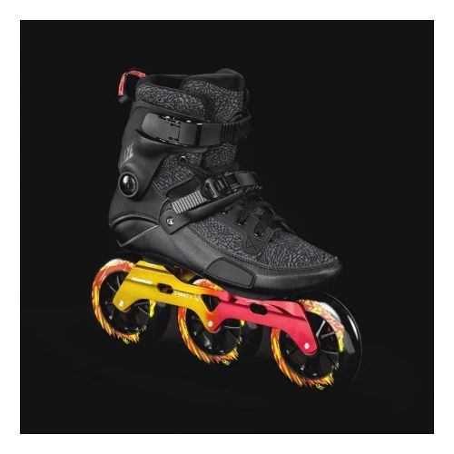Patin à Roulettes Powerslide Kaze 110 – Roues 110 Mm, Châssis Elite 3 Roues, Roulements ABEC 9, Coque Flex Cut – Taille 40-46