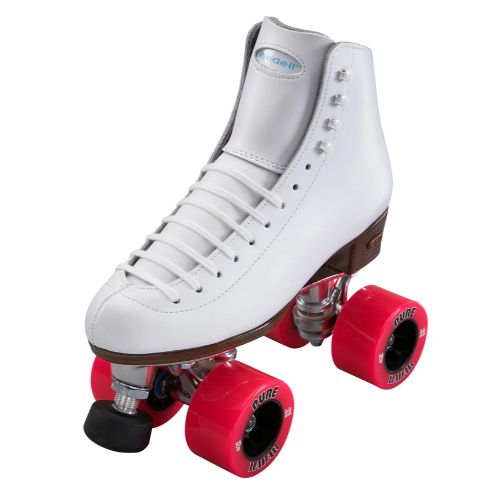 Riedell 120 Celebrity Skate White w Outdoor Wheels - size 6 - CLEARANCE
