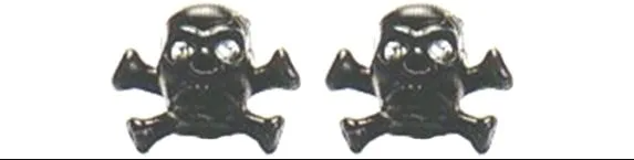 Skull Valve Caps AV - Black - Pair