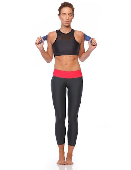 SIX30 Mesh Crop - Charcoal-CLEARANCE