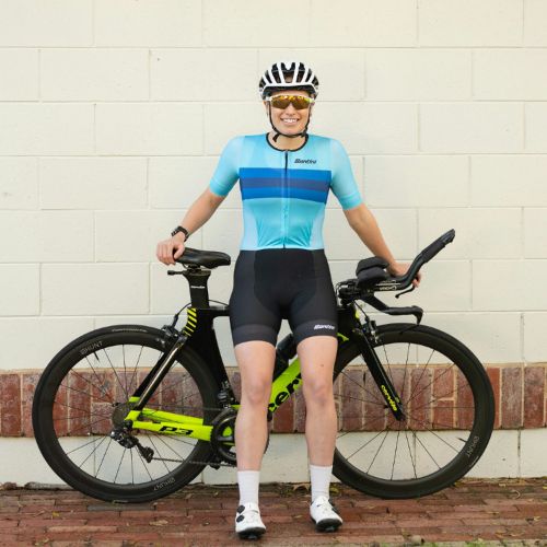 Santini Women'S Leaf Short Sleeve Tri Suit