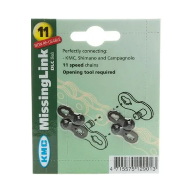 Kmc 11 Speed Chain Joining Links - Black Pack Of 2