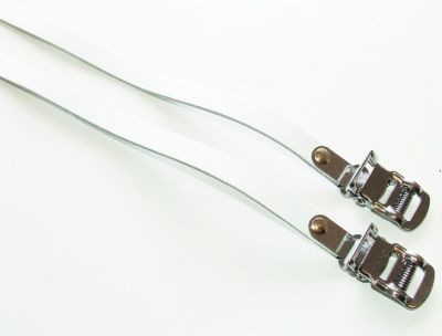 Leather Toe Straps - White