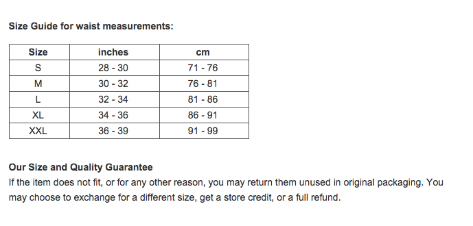 bib size guide